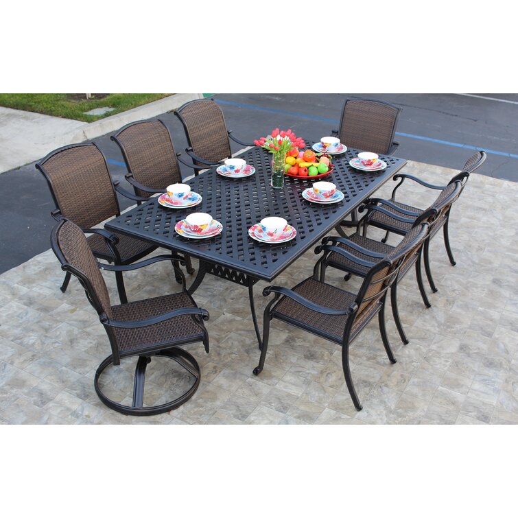 Adela 8 Person Rectangular Outdoor Dining Set